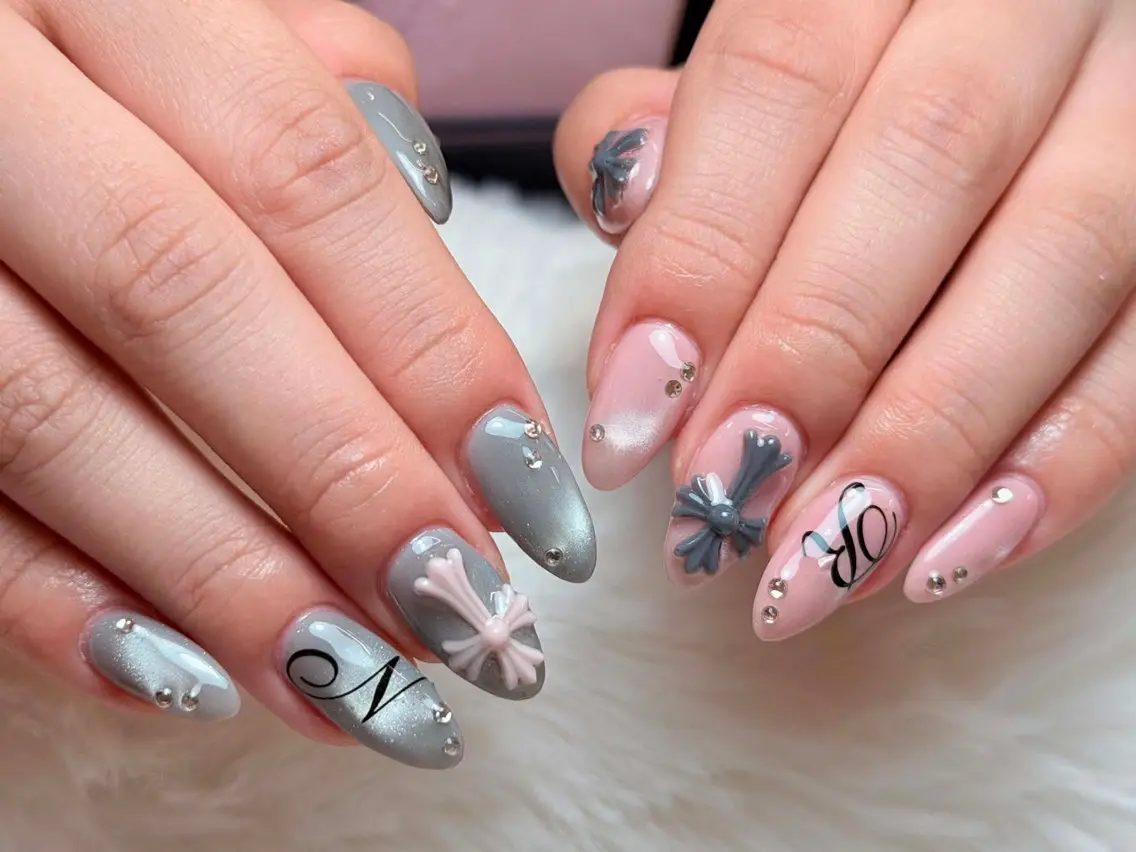 ネイル チークネイル 長さ出し フレンチネイル ジェルネイル グラデーション ハンドネイル RIBON nail 高田馬場のネイルデザイン