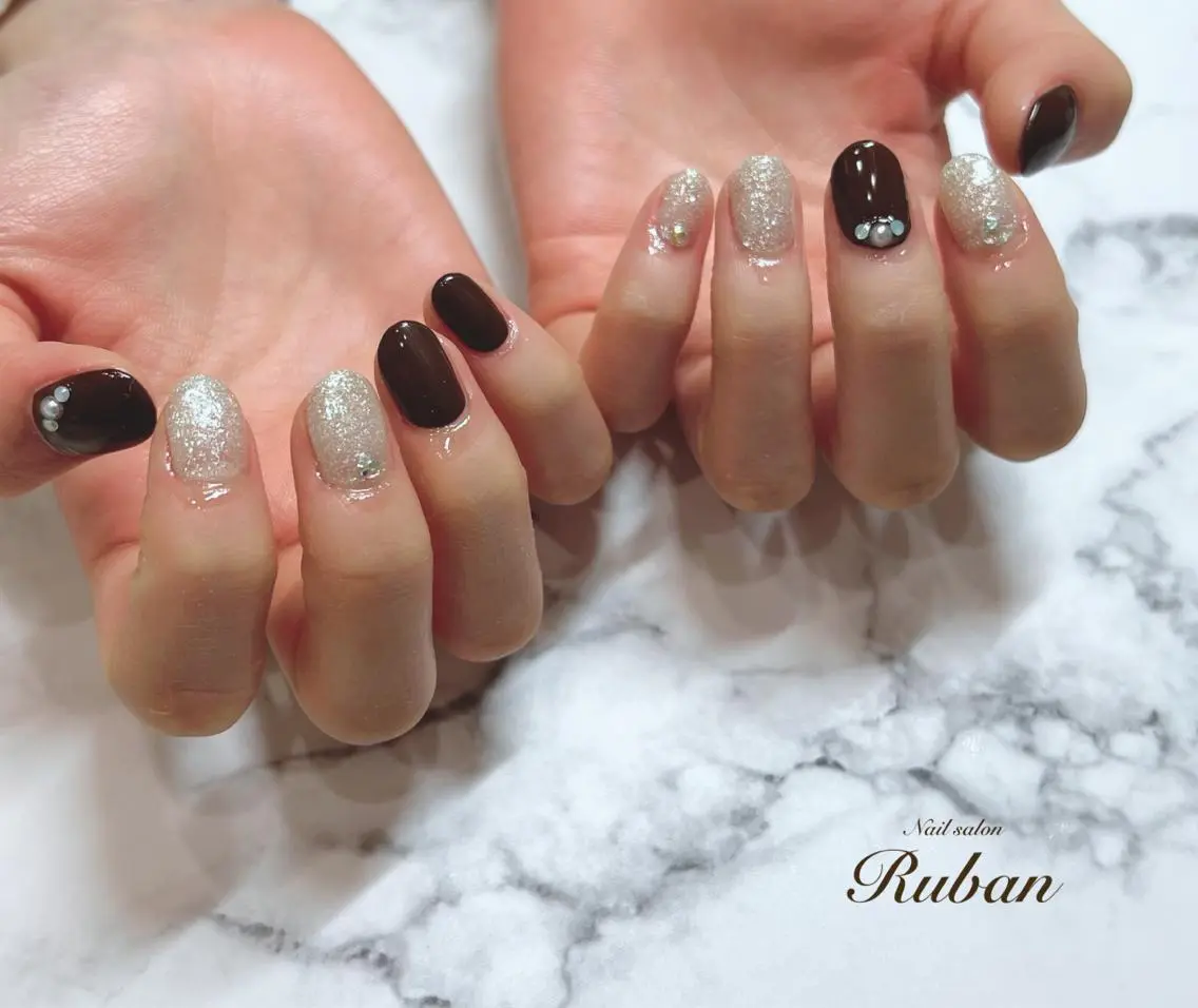 ネイル ワンカラーネイル バレンタイン Nail salon Rubanのネイルデザイン