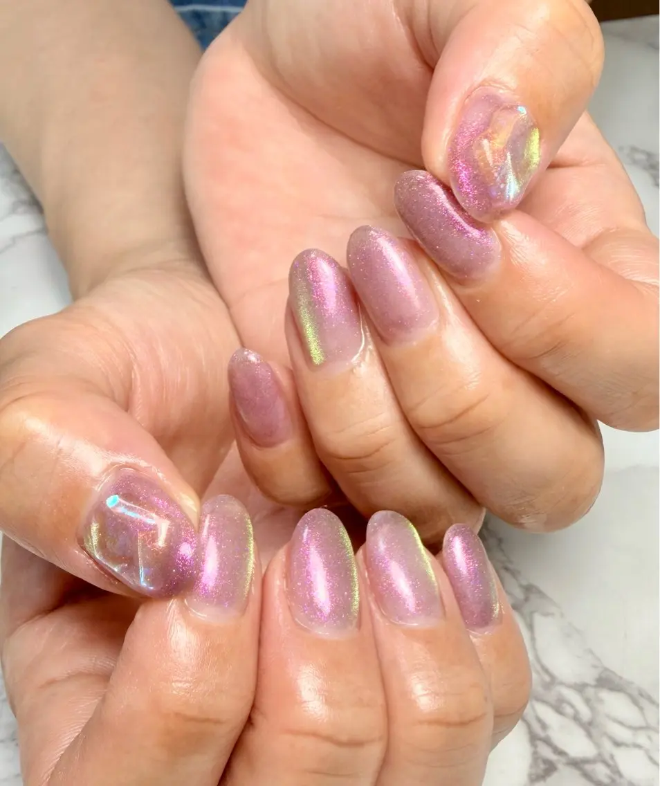 ネイル アニマル柄 アートネイル チークネイル フラッシュネイル フラッシュマグ Mai’s nailのネイルデザイン