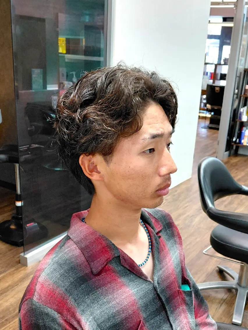 ミディアム メンズ パーマ カット パーマ メンズ特化💈/ 長谷川翼のヘアスタイル