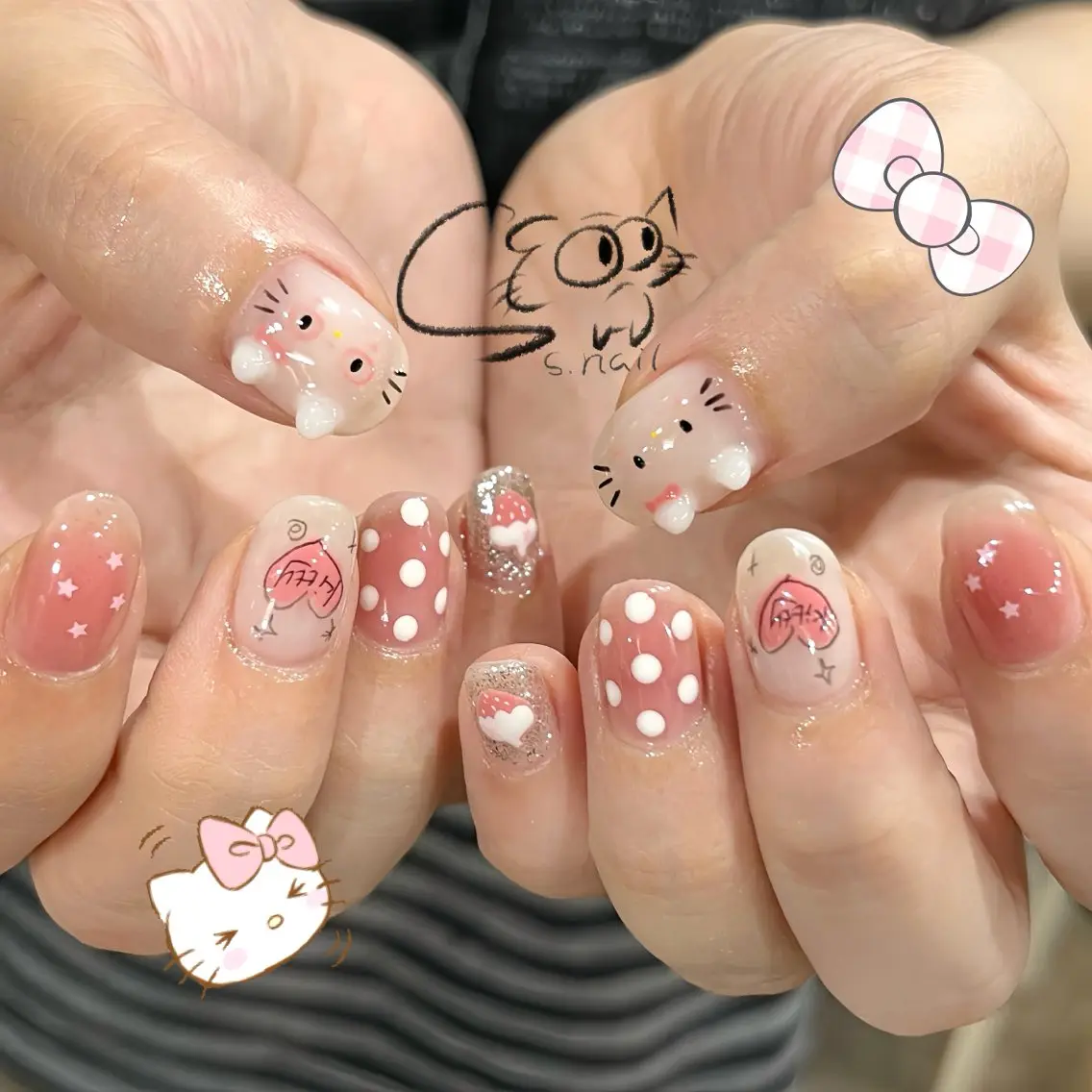 ネイル チークネイル フレンチネイル グラデーション マグネットネイル ワンカラーネイル S.nail _のネイルデザイン
