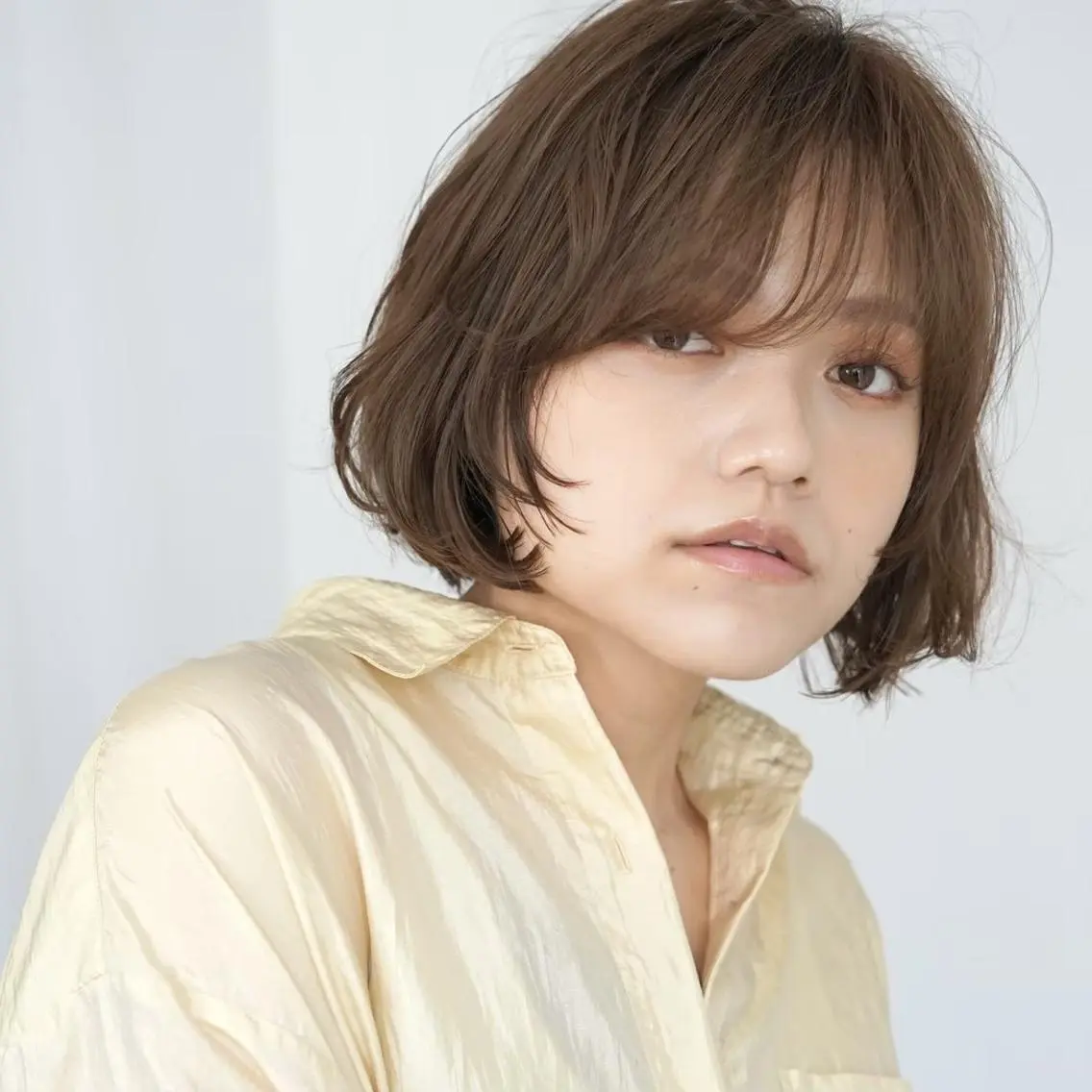 ミディアム ボブ トリートメント カット ヘアカラー トリートメント 無料カットモデル‪✨ ✂️Nanami🌷のヘアスタイル