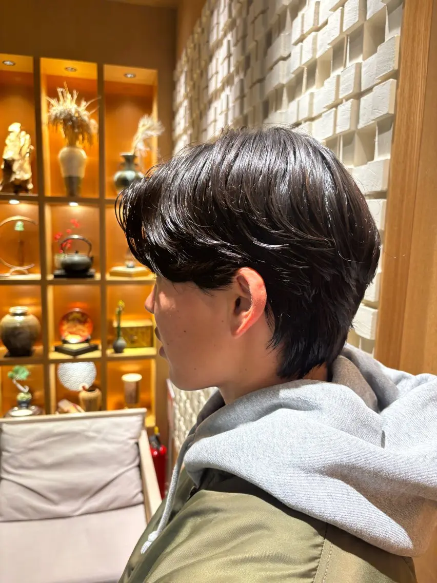 ショート パーマ メンズ センターパート メンズパーマ 村上ひかり /メンズモデル募集のヘアスタイル