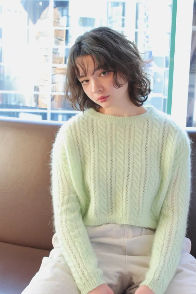 ミディアム ミディアムパーマ カット パーマ 【🉐学割】応援📣 ミニモ限定🤩千 田のヘアスタイル