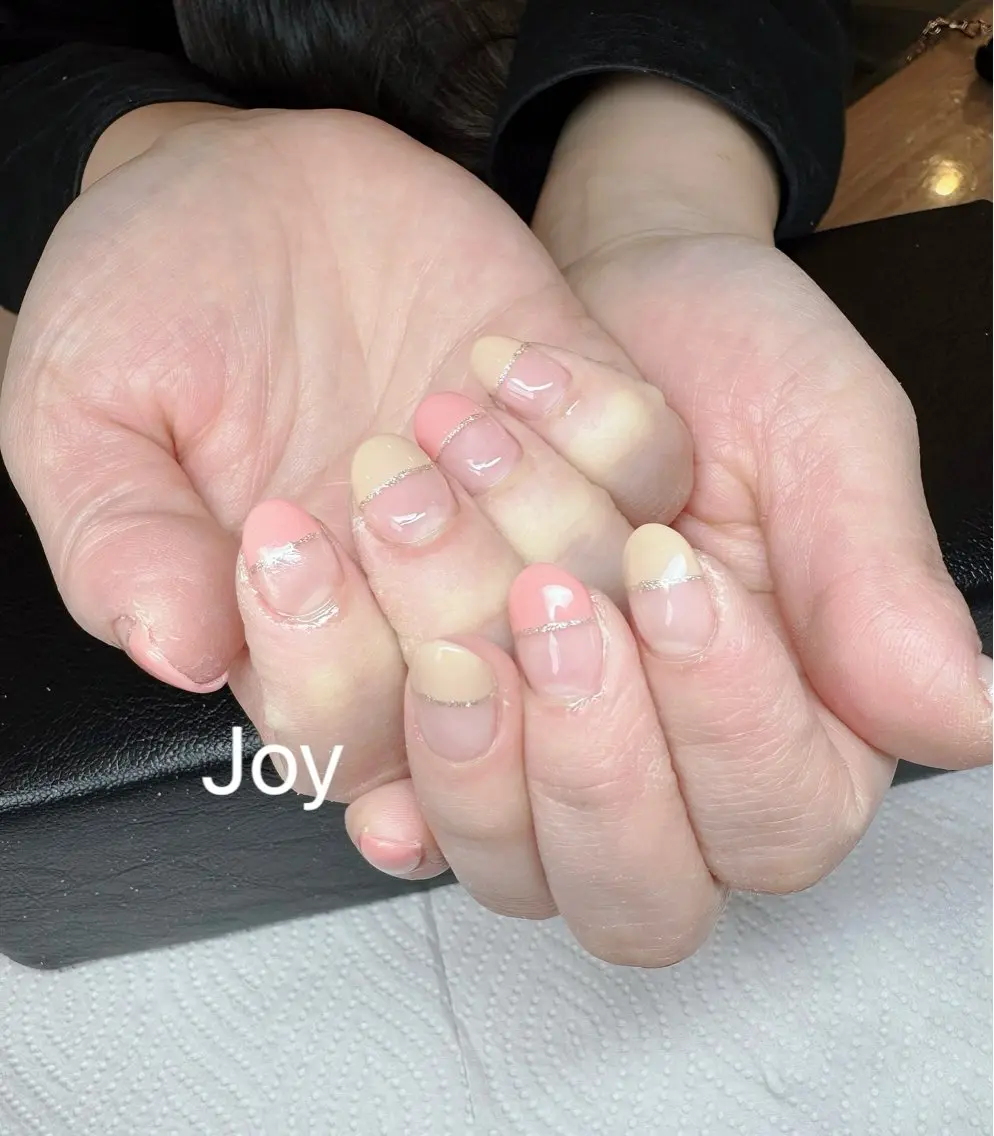 ネイル フレンチネイル ラメ(グリッター) シンプルネイル Nail Salon JOYのネイルデザイン