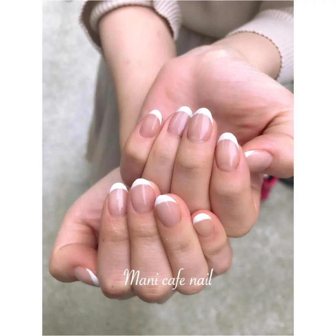 ネイル フレンチネイル ハンドネイル Mani cafe nailのネイルデザイン