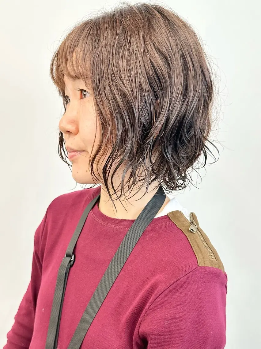 ミディアム パーマ カット パーマ ボブ/ゆるふわ ボブパーマ/とういのヘアスタイル