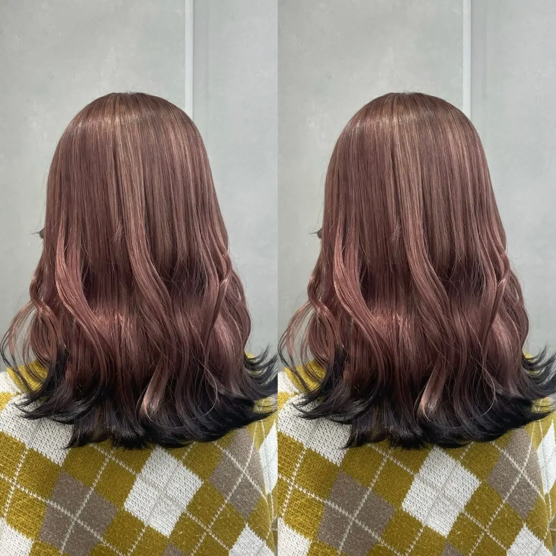 ロング カラー ベージュカラー 黒髪 ブリーチ ブルーカラー ブルーブラック 表参道/ハイライト バレイヤージュのヘアスタイル