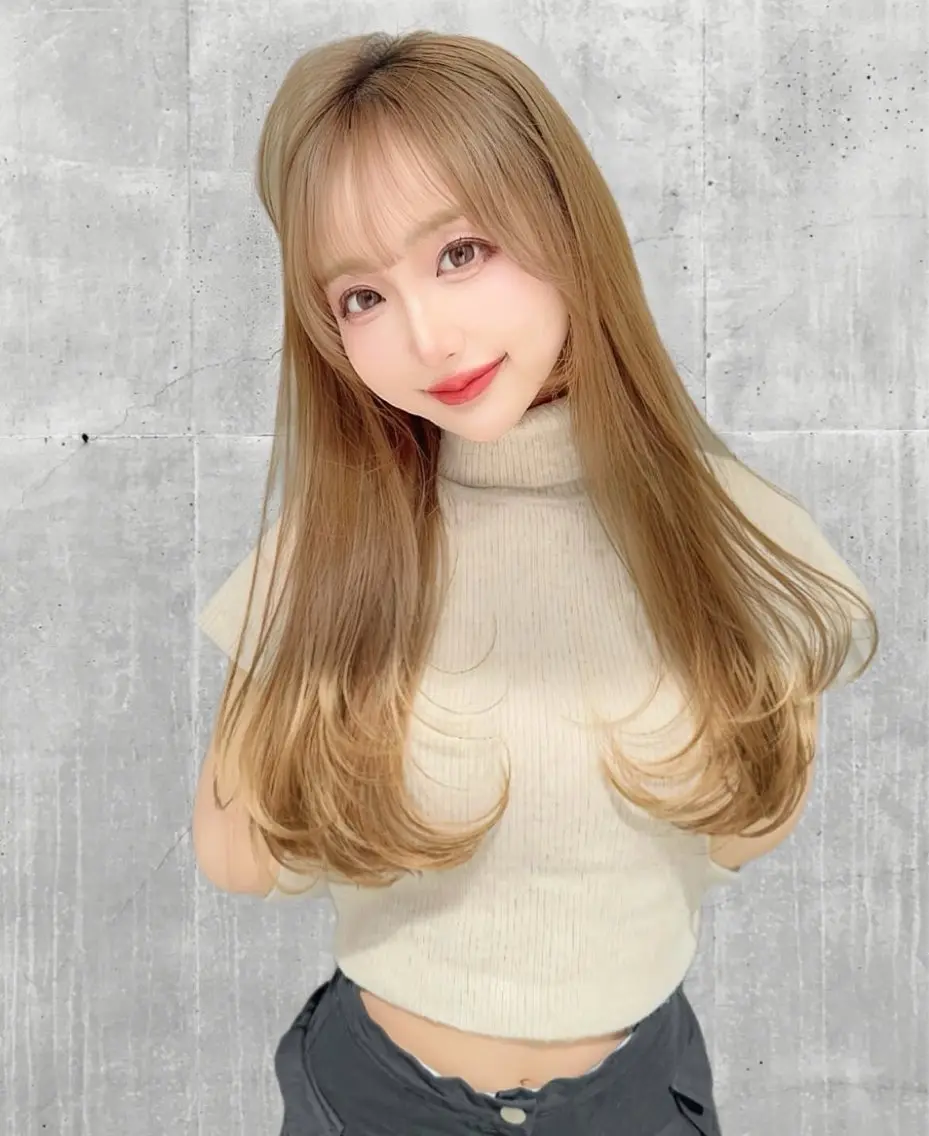 ロング カラー ヘアアレンジ カット トリートメント レイヤー/髪質改善 縮毛/ハッシュカットのヘアスタイル