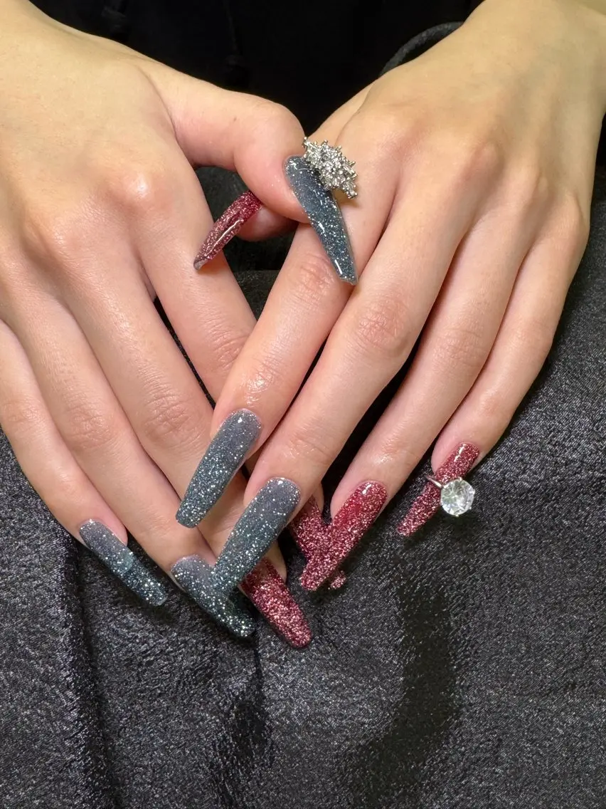 ロング ハンドネイル rose ネイルサロンのネイルデザイン