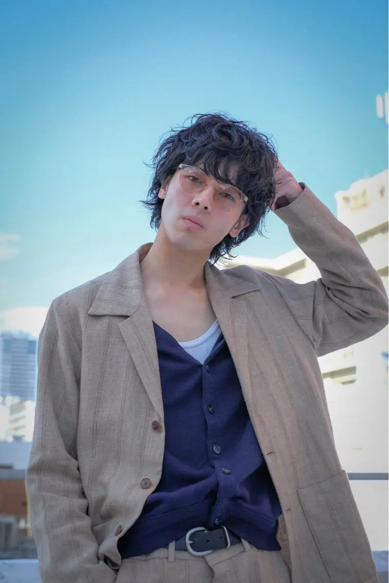 ショート パーマ メンズ メンズパーマ メンズウルフカット ウルフカット 横井伴典　名古屋駅 メンズパーマ/カットのヘアスタイル