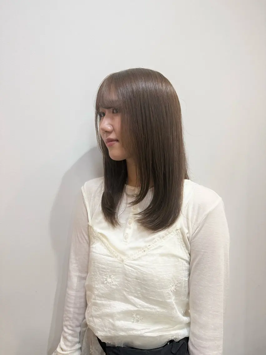 ミディアム カラー ブリーチ 透明感カラー ダブルカラー ブリーチなしカラー レイヤーカット ヘアカラー PERK🪽⋆.* sakiのヘアスタイル