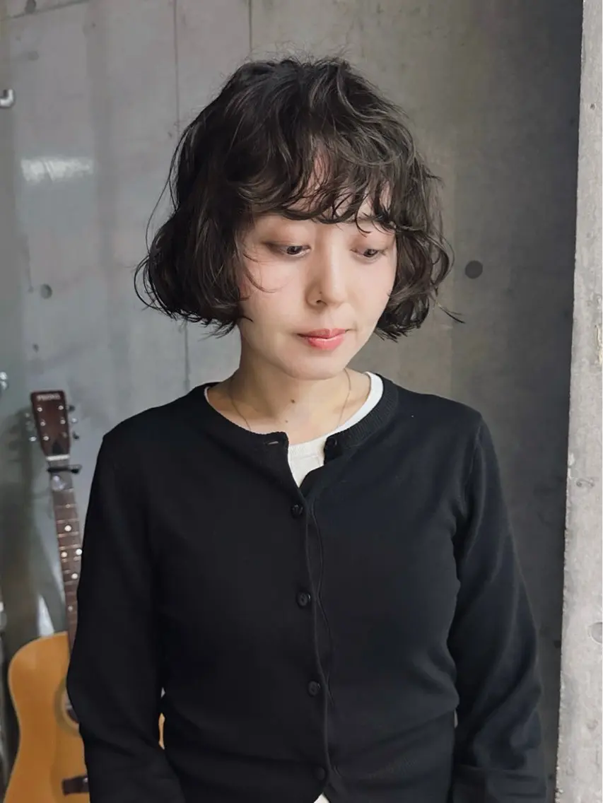 ショート パーマ ボブ カット パーマ トリートメント 前野 日奈のヘアスタイル
