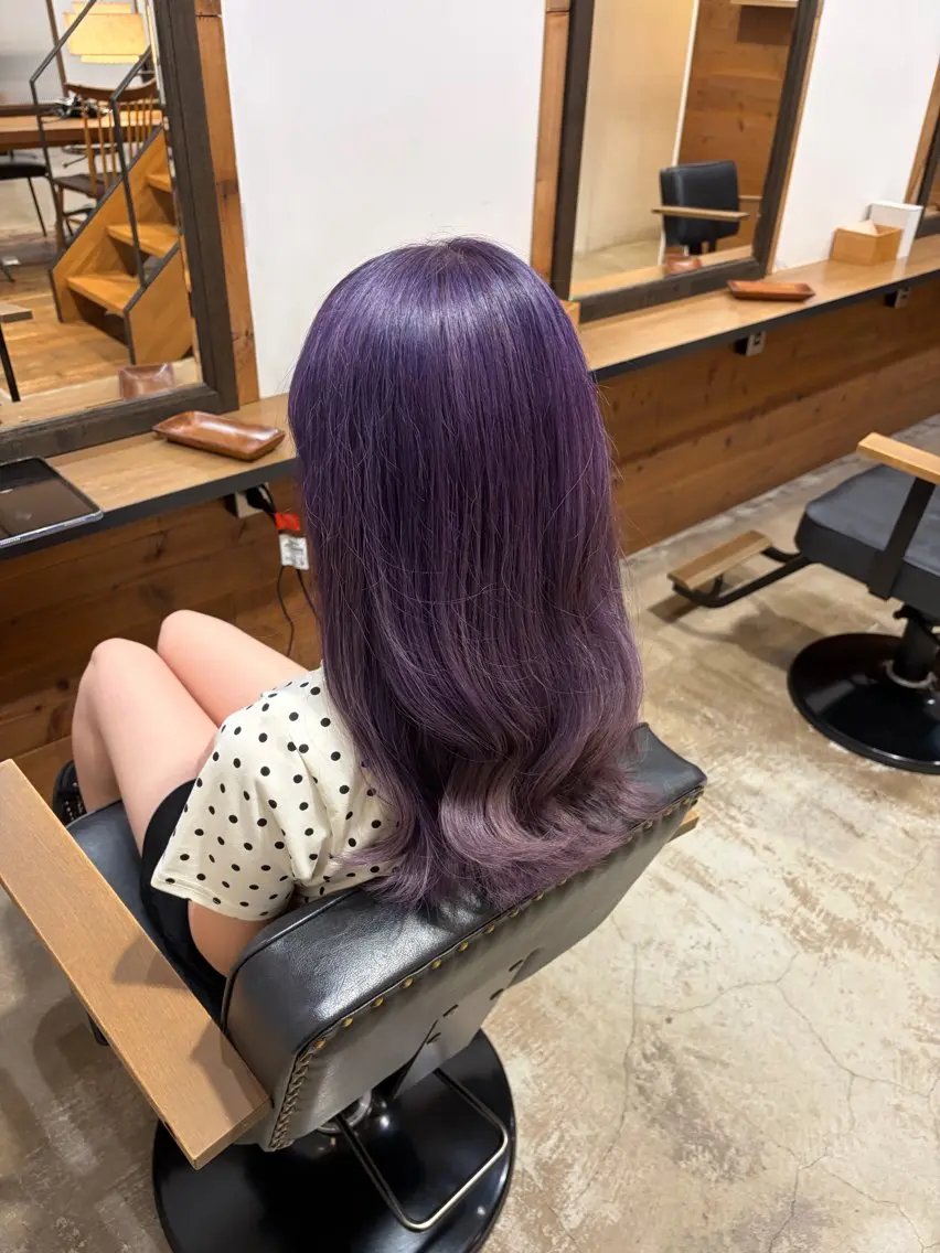 セミロング パープルカラー ヘアカラー 大原一太/岡谷/ モデルさん募集中のヘアスタイル