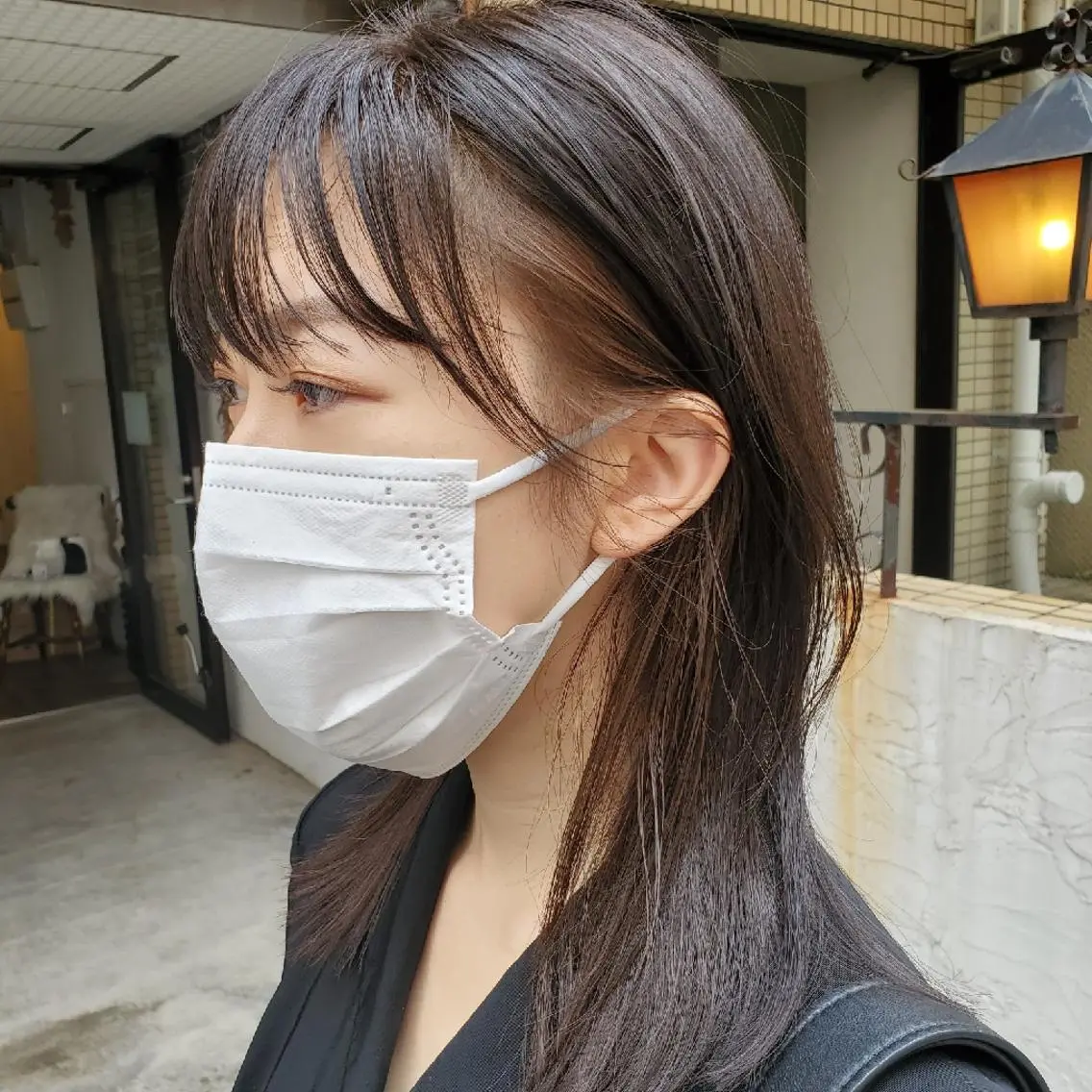 セミロング 切りっぱなしボブ ショートボブ セミロングパーマ ボブ デート カット ヘアカラー トリートメント 韓国レイヤー柔らかい 地毛風縮毛矯正/マツのヘアスタイル