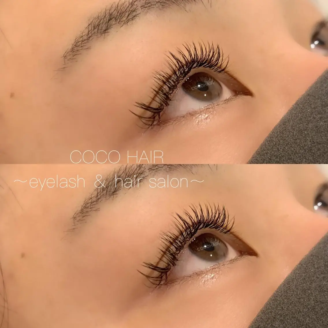 マツエク・マツパ フラットラッシュ マツエク cocohair マツエク，パーマ専門のマツエク・マツパデザイン