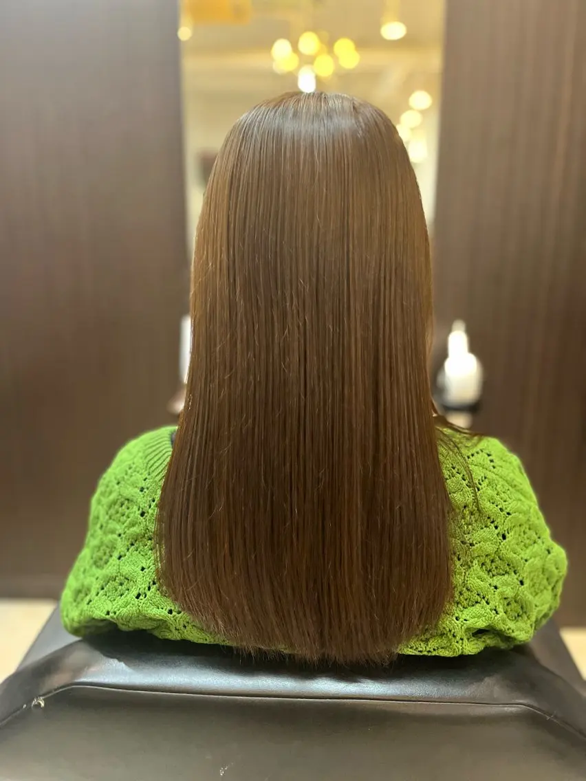 セミロング カラー ベージュカラー ミルクティーベージュ ヘアカラー 🍒 SANA🍒のヘアスタイル