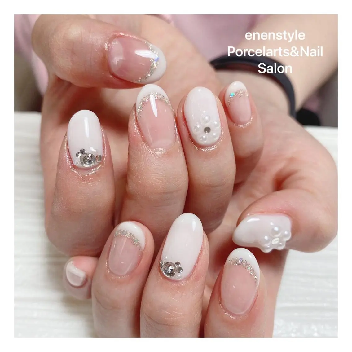 ミディアム ネイル ハンドネイル 🐾enen style 🐾のネイルデザイン
