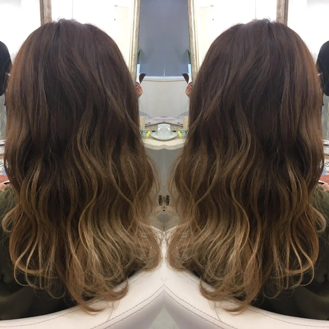 セミロング ロング カラー 髪質改善 中川　翔のヘアスタイル
