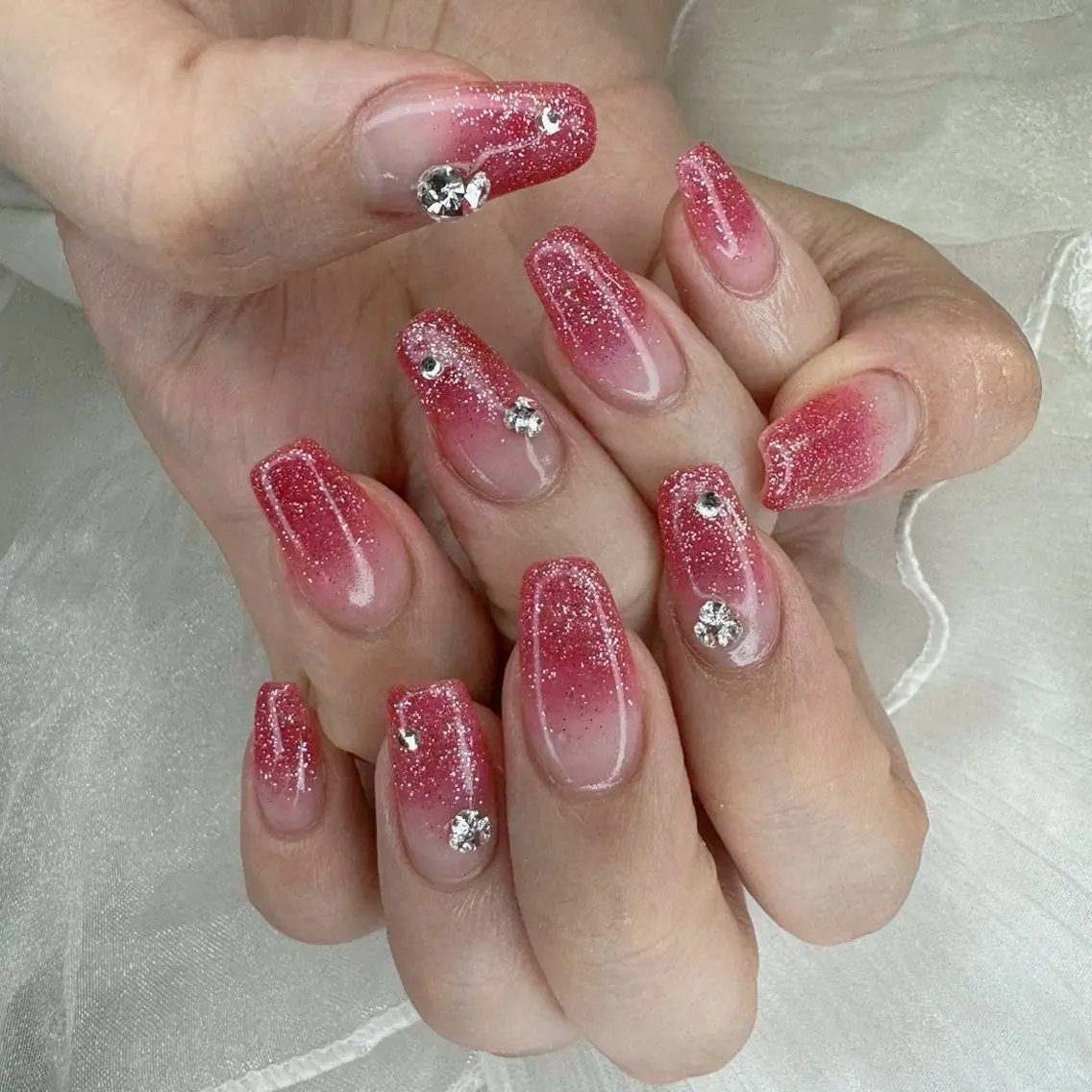 オフあり🎀ラメグラデーション（クリアベース）の写真