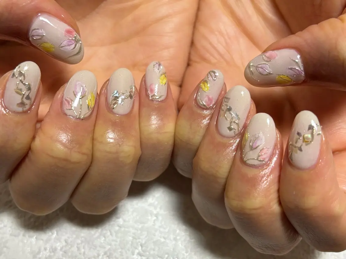 ネイル オーロラネイル フットネイル フレンチネイル ジェルネイル 韓国ネイル ハンドネイル kiki nail &brow二子玉川のネイルデザイン