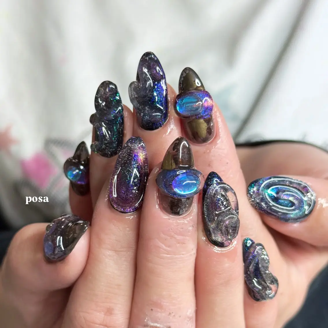 ネイル アートネイル シンプルネイル ハンドネイル posa nail モエミのネイルデザイン