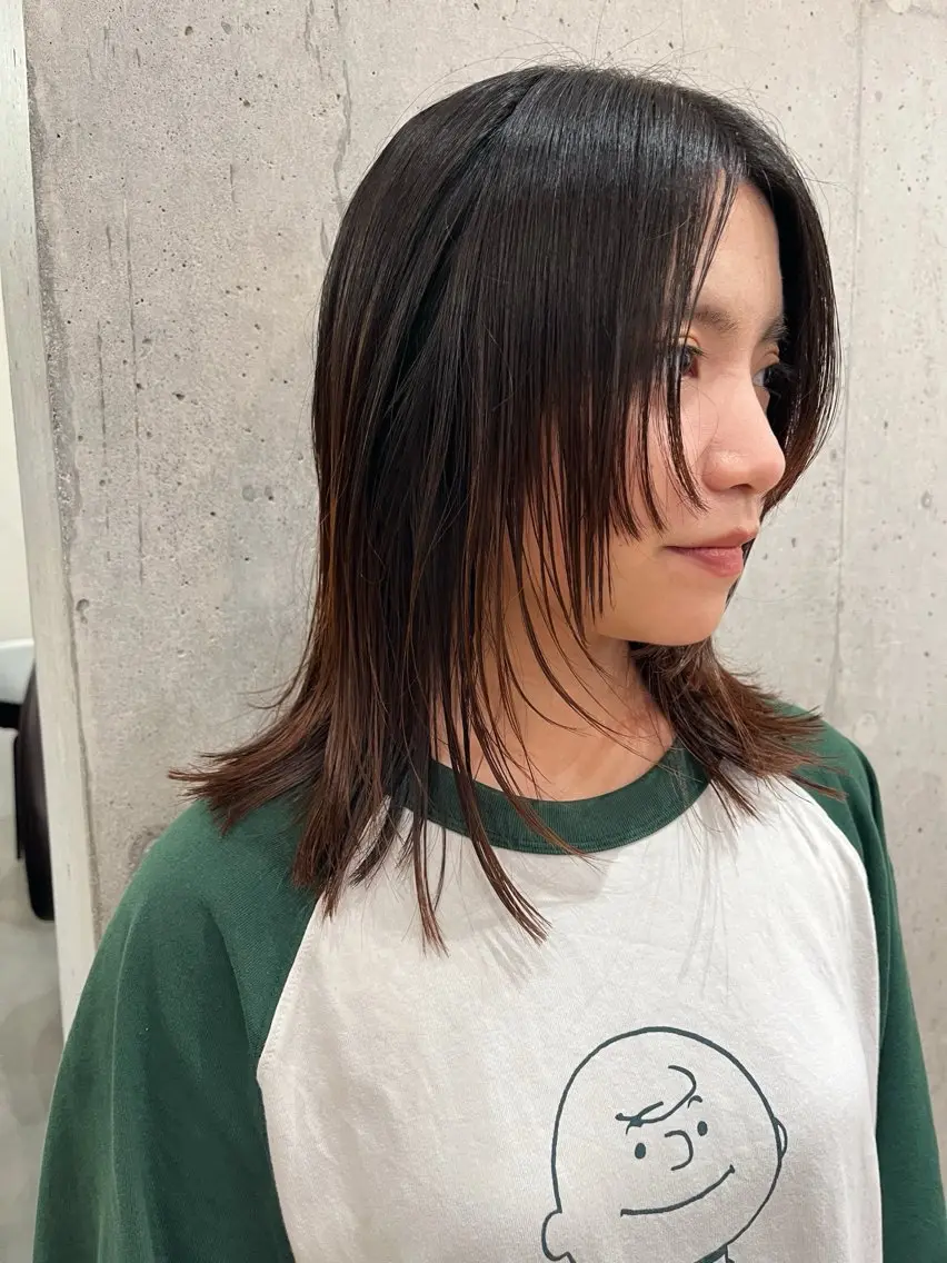 ミディアム カット 暖色/パーマ 🌼クニトウメイのヘアスタイル