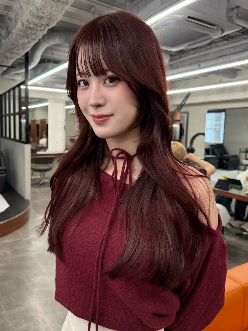 セミロング カラー カット ヘアカラー トリートメント レイヤーボブパーマ 暖色カラーayuのヘアスタイル