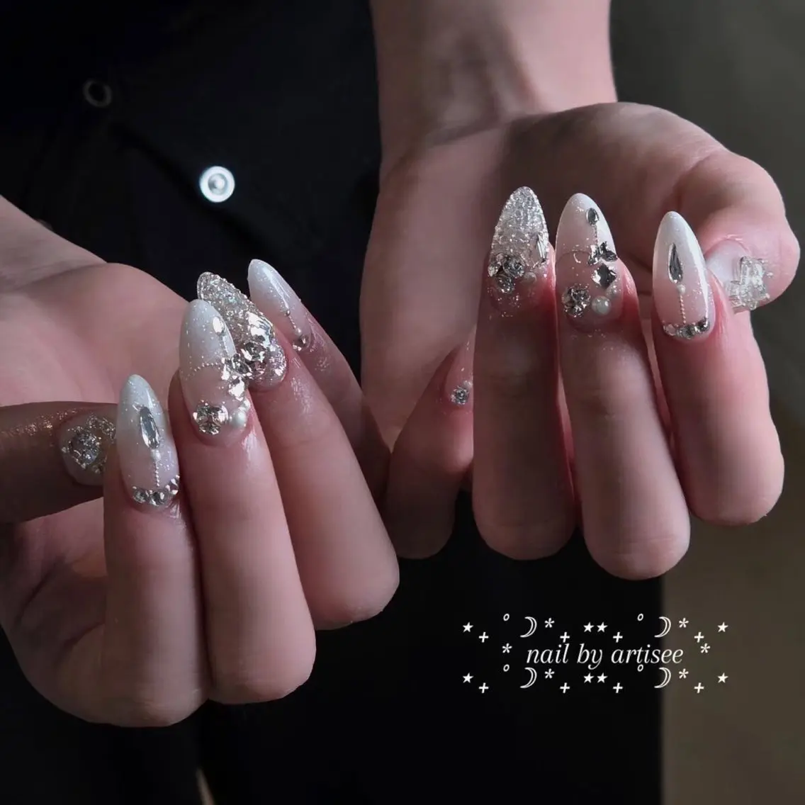 ネイル グラデーション ラメ(グリッター) マグネットネイル ミラーネイル ニュアンスネイル ハンドネイル Lumi de nailsのネイルデザイン