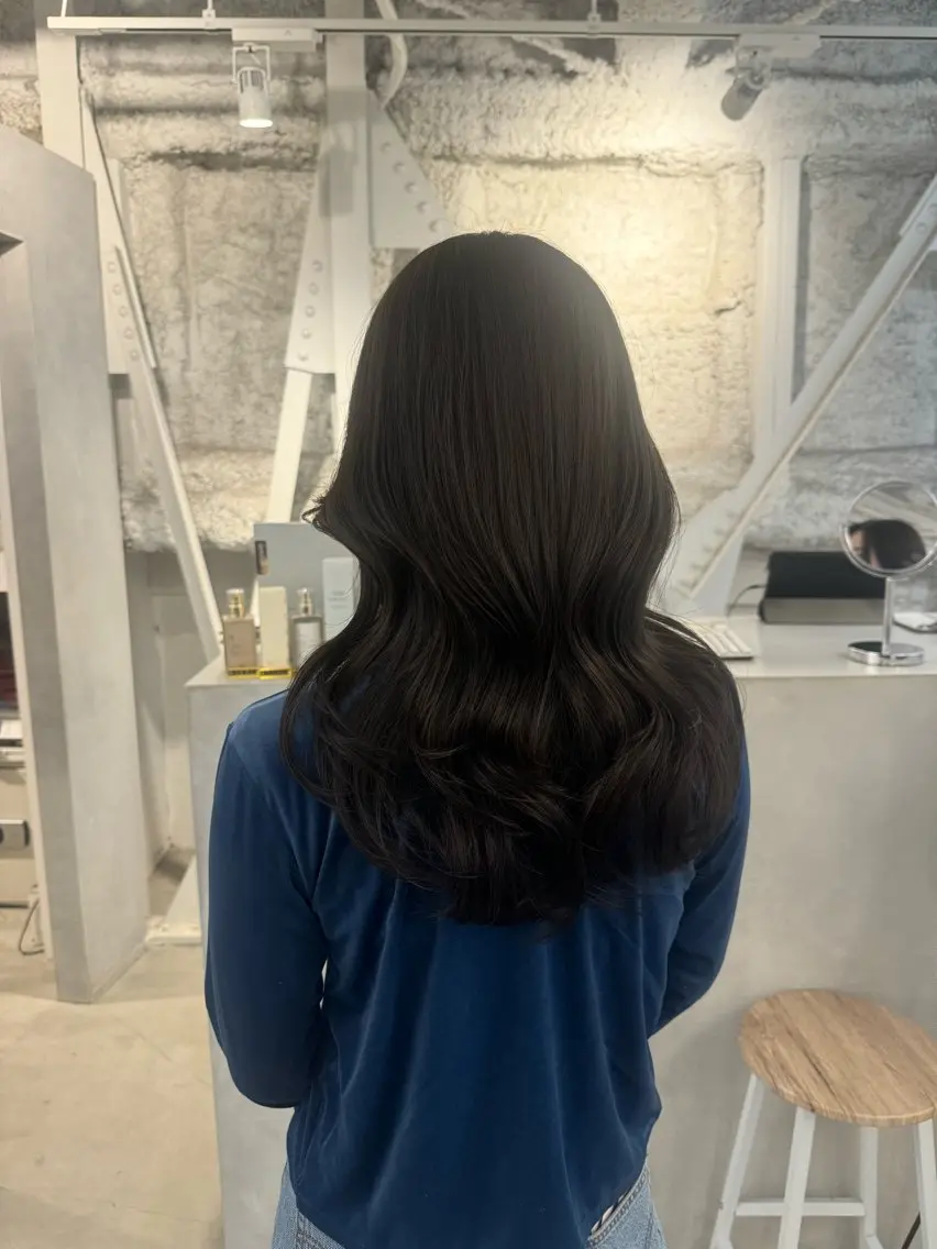 ロング カット ヘアセット 新宿/顔周りカット +レイヤー＝しずく♩のヘアスタイル