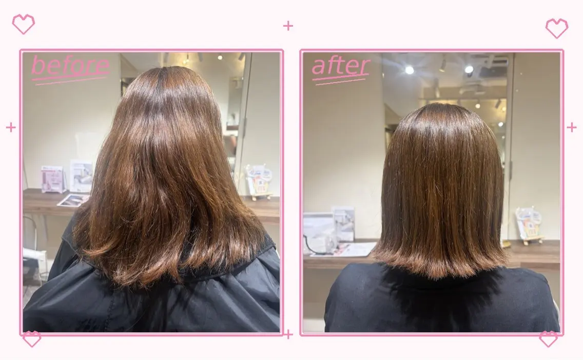 セミロング ボブ 連下 愛唯のヘアスタイル