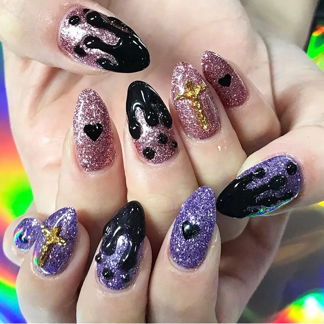 ネイル 渋谷／チップ長さ出し 👑アプレgel-xのネイルデザイン
