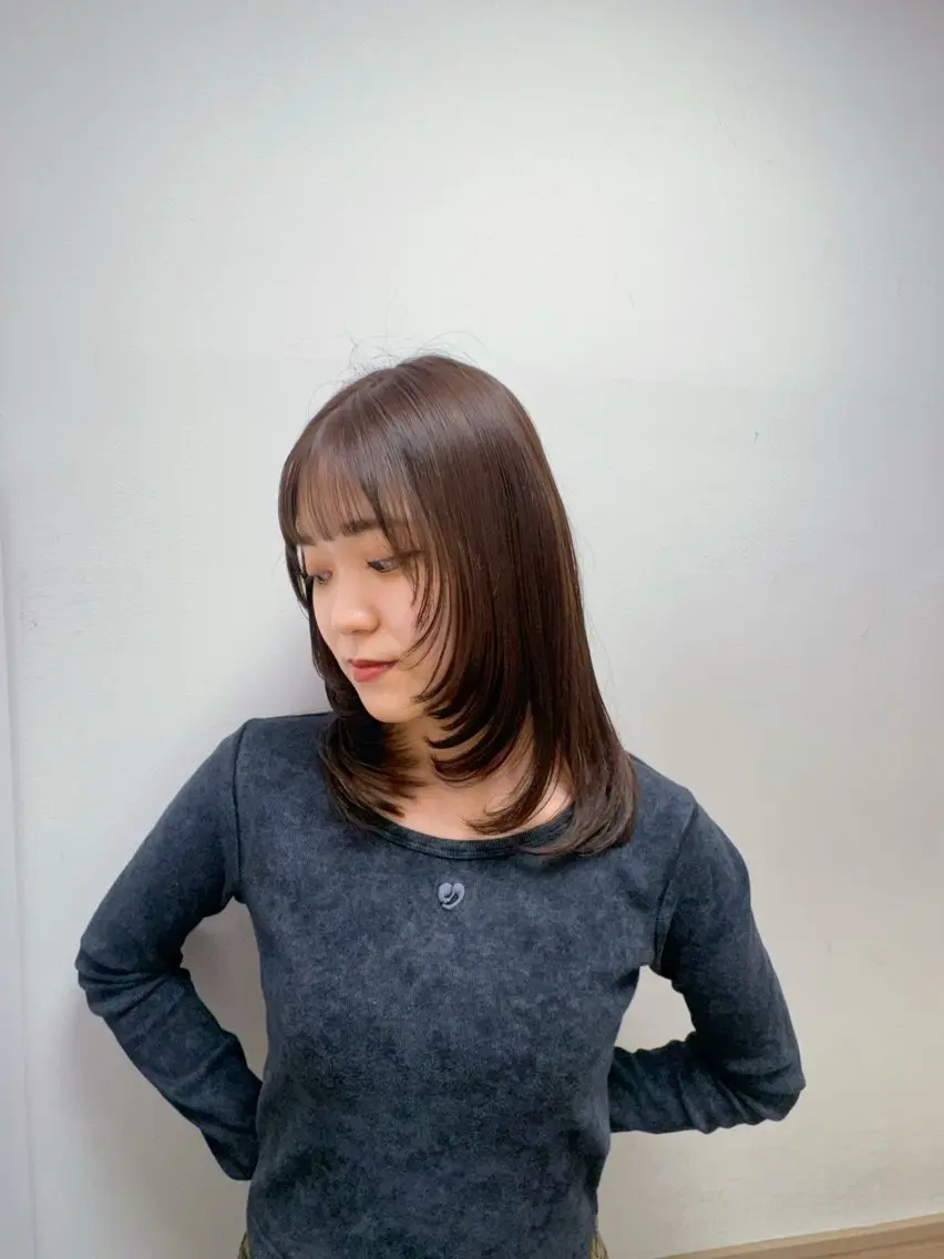 ミディアム レイヤーカット カット 横浜/韓国/レイヤー カット/ユイナ🎀のヘアスタイル