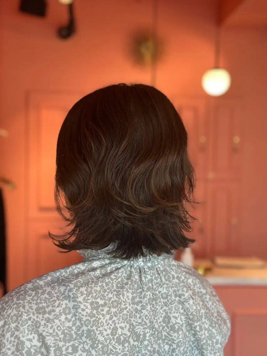 ミディアム くせ毛 外ハネヘア 山田 麻海のヘアスタイル