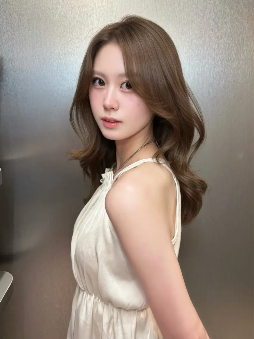 セミロング カラー 顔周りカット 韓国風ヘア 似合わせカット 小顔カット カット ヘアカラー トリートメント うるツヤ♡顔周り Satsuki୨୧のヘアスタイル