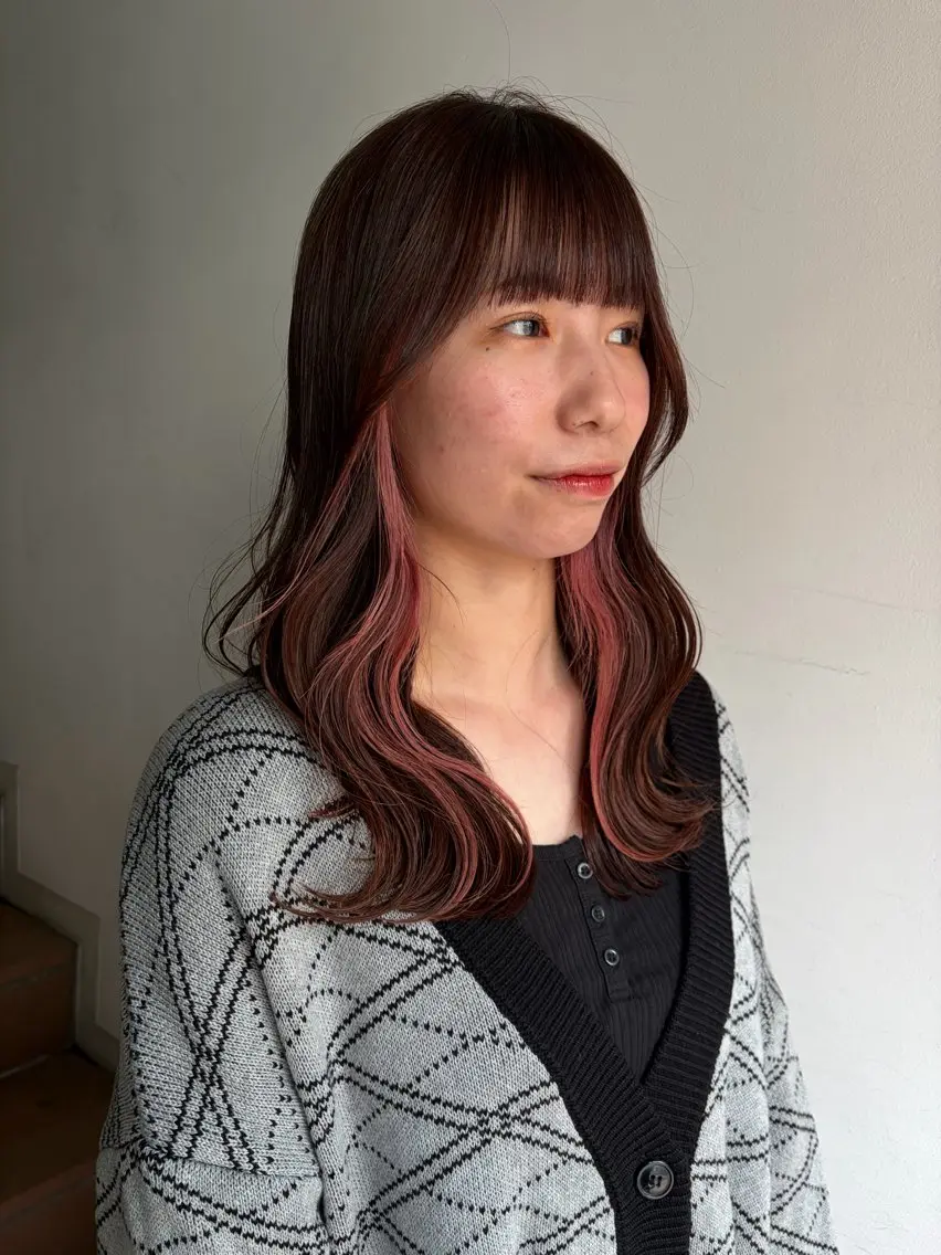 ロング ヘアカラー ミルクティーベージュ レイヤー/あげは🎀のヘアスタイル