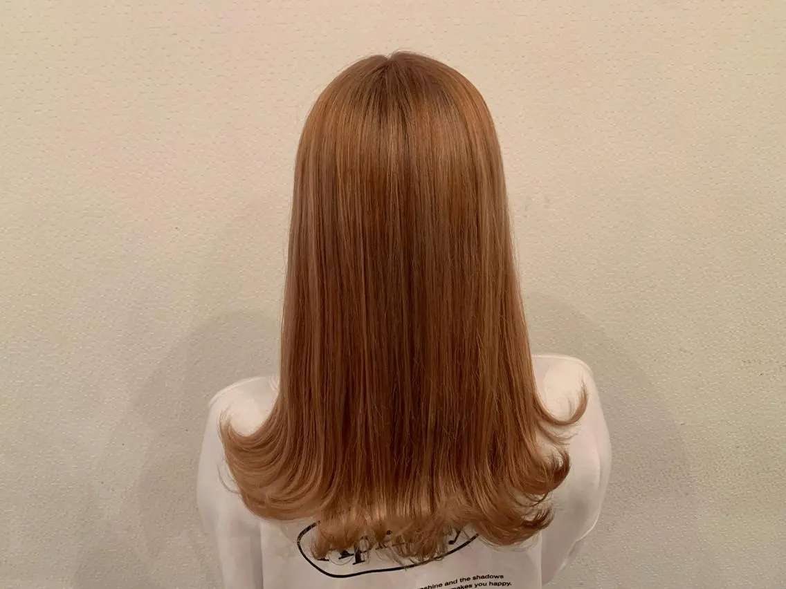 ロング カラー ベージュカラー ピンクカラー ピンクベージュ ヘアカラー トリートメント あべ ゆうかのヘアスタイル