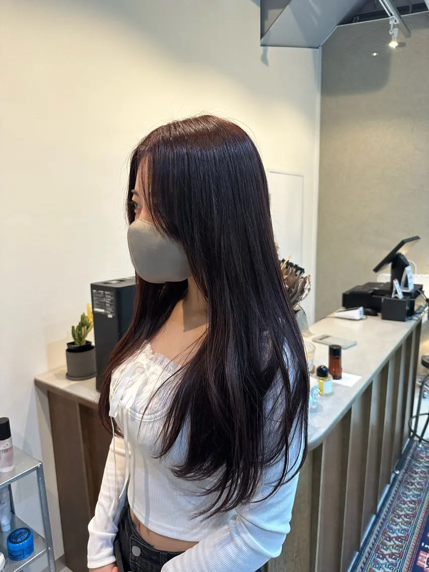 ロング カラー パープルカラー レッドカラー Shiro RENのヘアスタイル