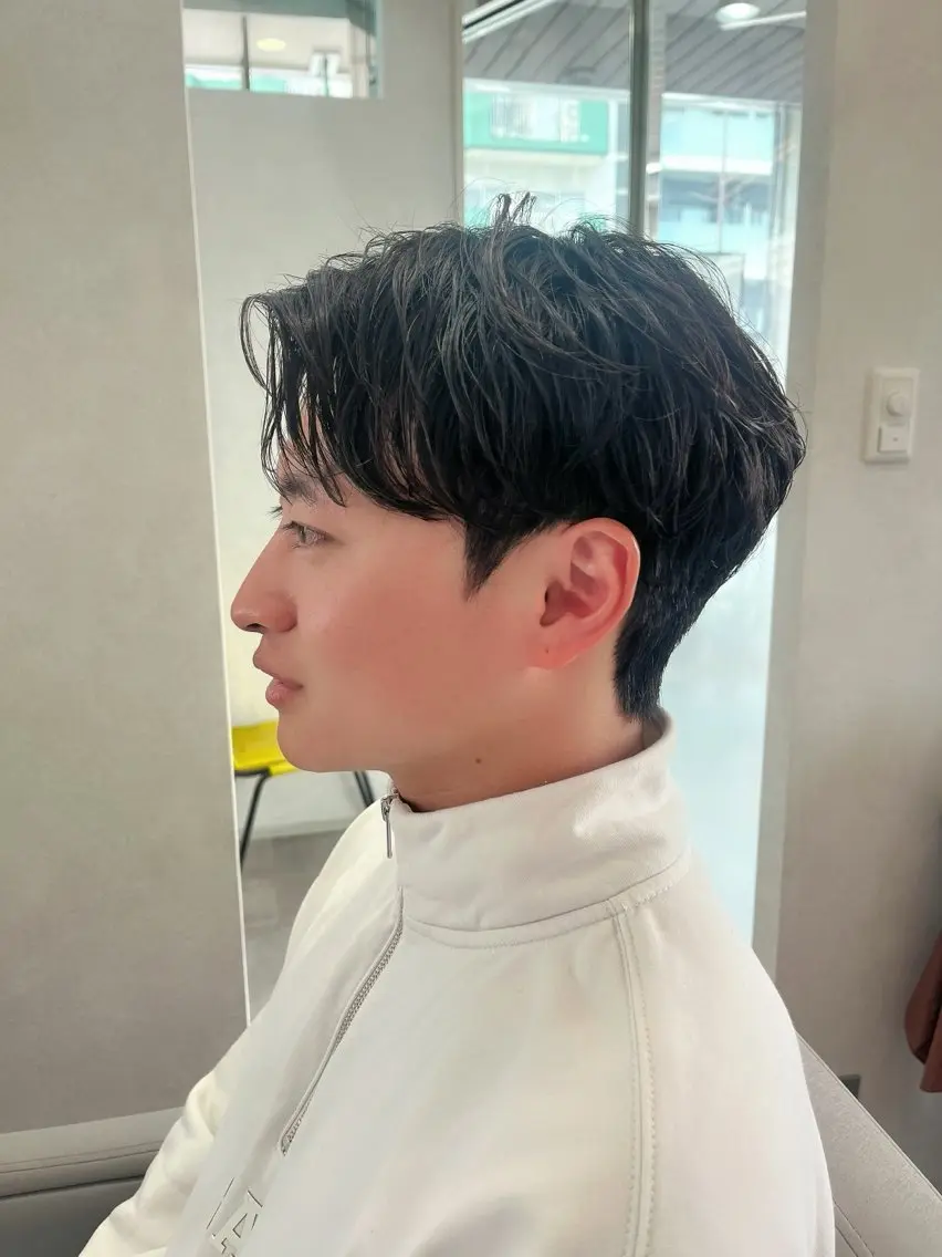 ショート パーマ メンズ ダウンパーマ メンズパーマ カット パーマ トリートメント ヘッドスパ 水島 悠香子のヘアスタイル
