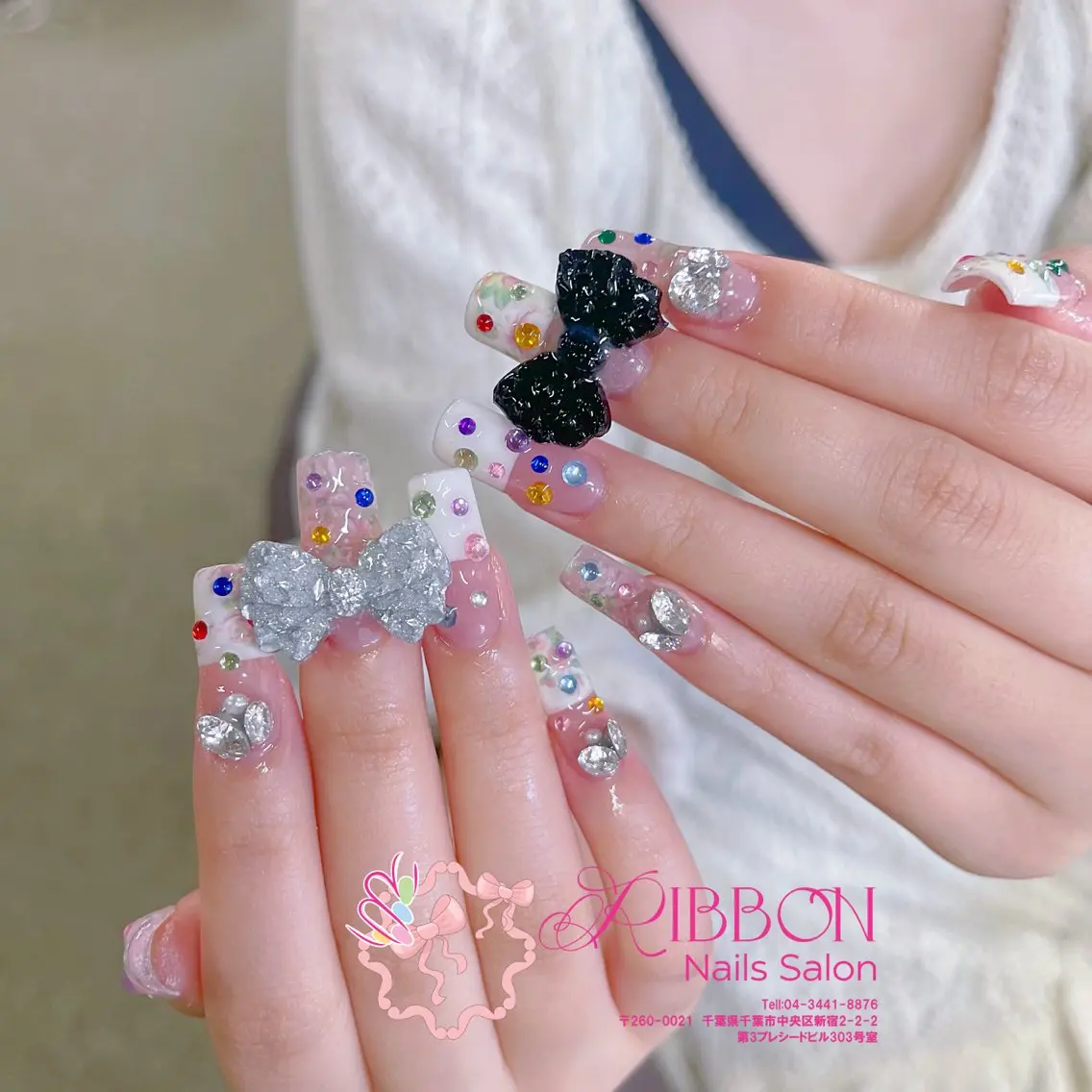 ネイル フットネイル フレンチネイル ジェルネイル マグネットネイル 持ち込み ハンドネイル Ribbonnail salonのネイルデザイン