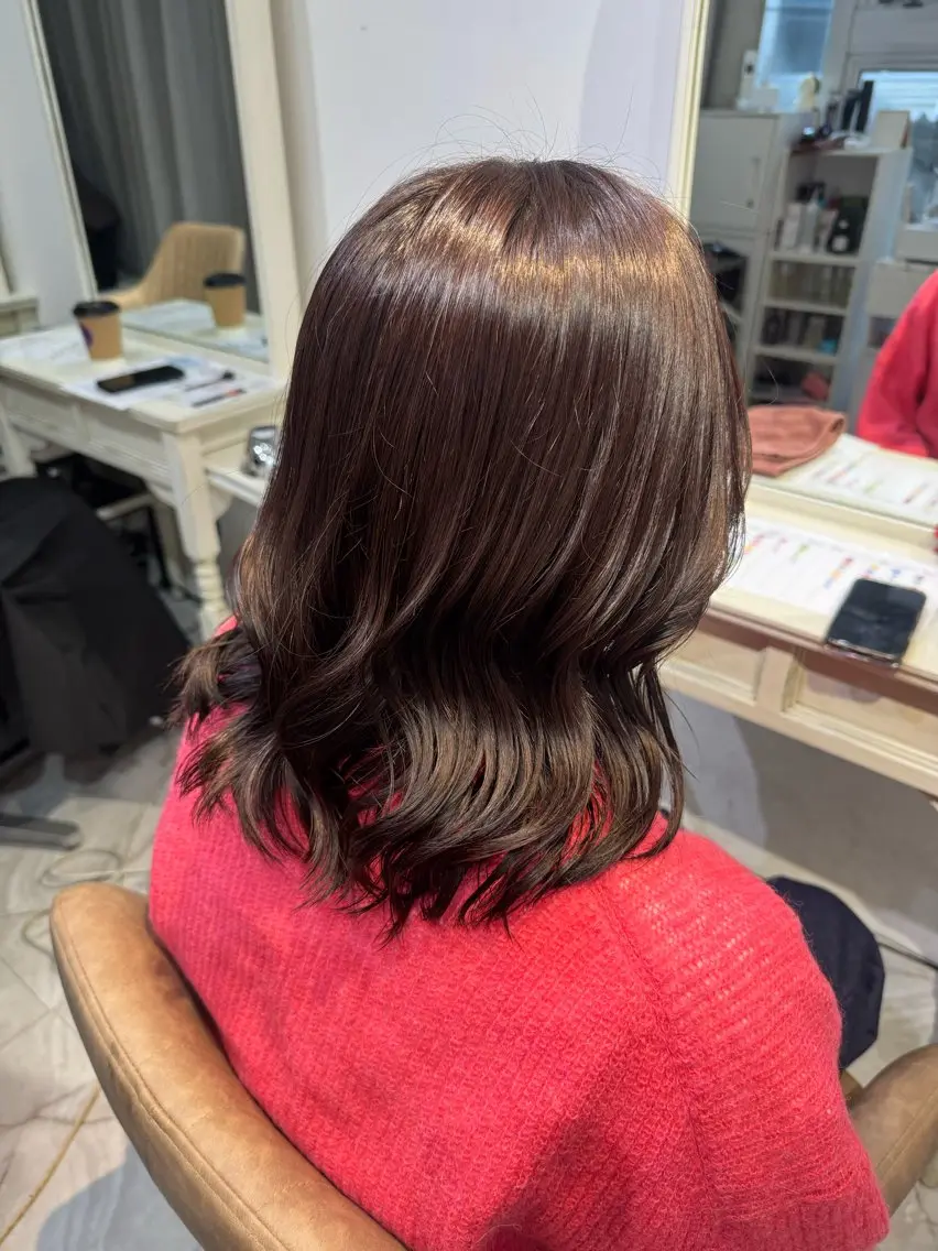 ミディアム カラー ブリーチ ブラウンカラー ブリーチなしカラー 20日◎髪質改善 misatoのヘアスタイル