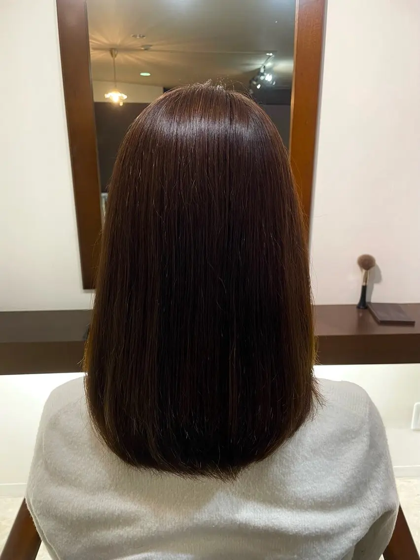 ミディアム 縮毛矯正 結衣 髪質改善モデル募集中のヘアスタイル