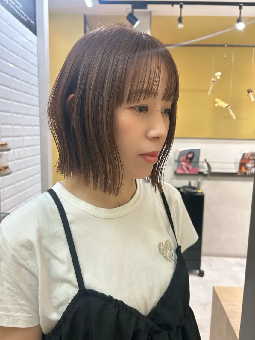 ショート カラー ベージュカラー ラベンダーカラー ラベンダーベージュ ボブ カット ヘアカラー トリートメント hub hair レイヤー/透明感のヘアスタイル