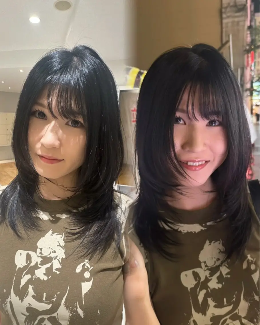 ミディアム 佐々木 悠安のヘアスタイル