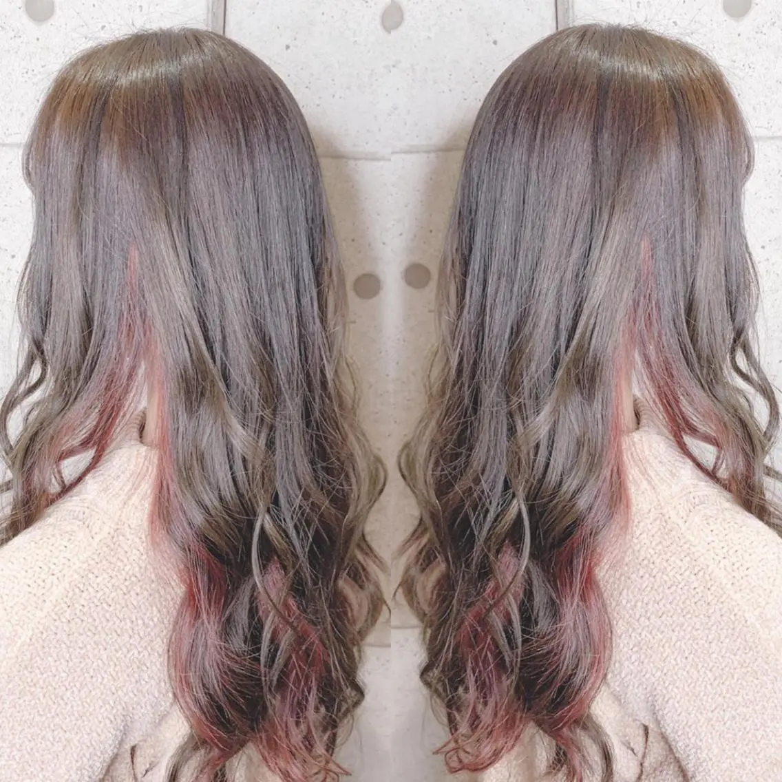 ロング カラー ヘアカラー 福森 みずきのヘアスタイル