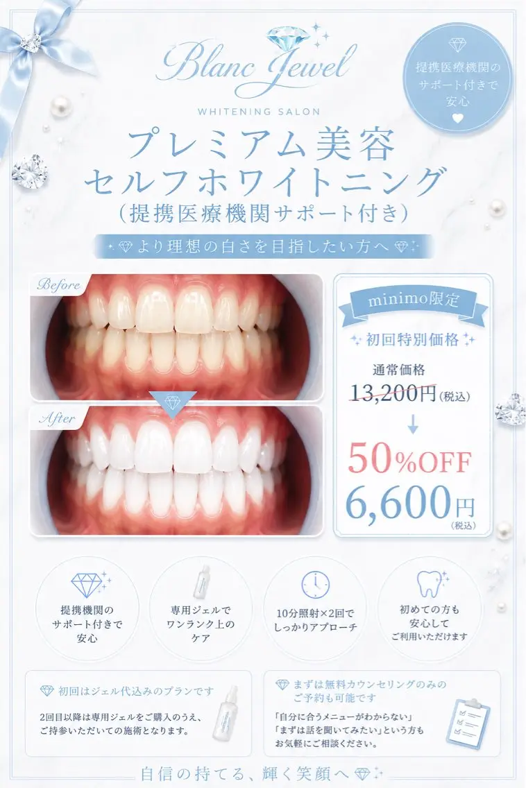 💎【初回50%OFF】プレミアム美容セルフホワイトニング(提携医療機関サポート付き)✨13,200円→6,600円の写真