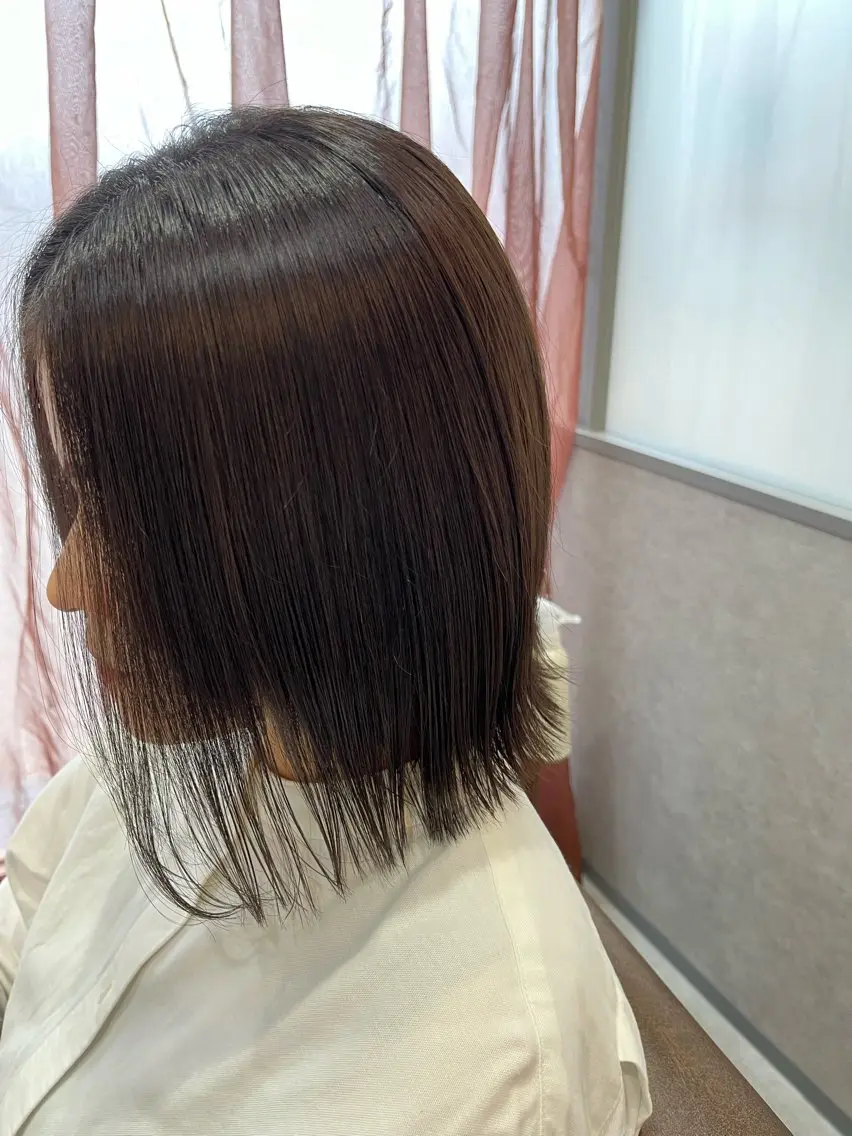 ミディアム ボブ カット ヘアカラー トリートメント 暖色＊ベージュ ＊くらたあやかのヘアスタイル