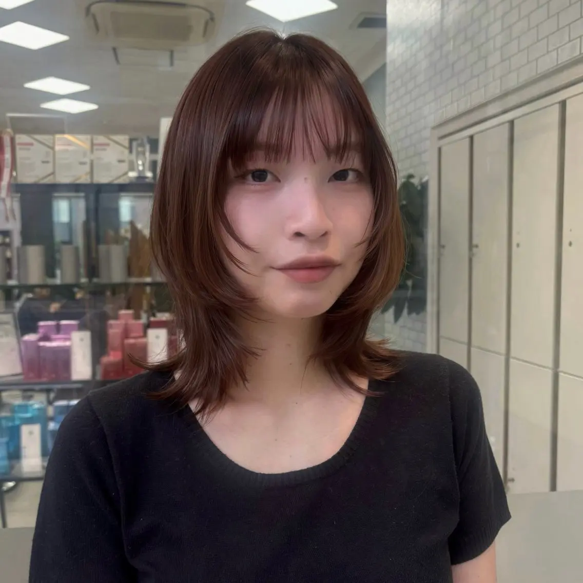 ミディアム ハッシュカット レイヤーカット カット ボブ/レイヤー /透明感カラー/麻咲のヘアスタイル