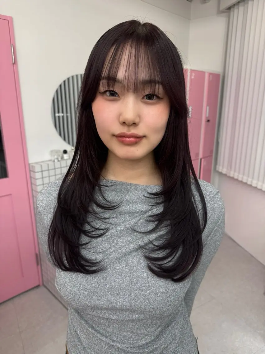 ロング レイヤーカット カット トリートメント 暖色カラー/ピンク カラー/saraのヘアスタイル