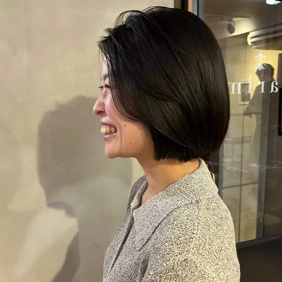 ショート カラー ボブ カット ヘアカラー ボブ/顔周りレイヤー carlm:上川美幸のヘアスタイル
